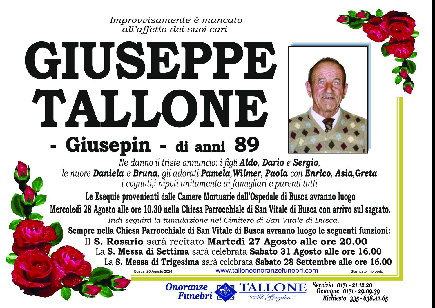 Giuseppe Tallone<small class='fs-20'><br/>- Giusepin -</small>